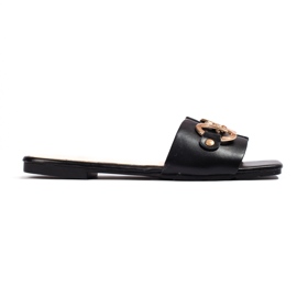 Eleganti sandali neri con fibbia Shelovet nero
