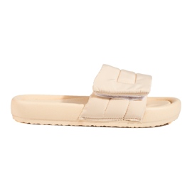Ciabatte in velcro da donna beige di Shelovet