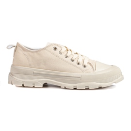 Classiche sneakers da donna sulla piattaforma Shelovet beige