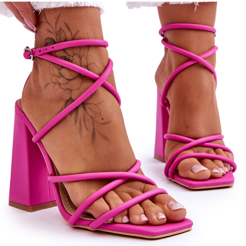 Sandali rosa alla moda con tacco alto Josette