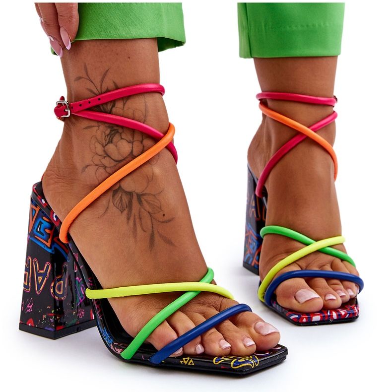 Sandali alla moda con tacco alto Josette multicolore