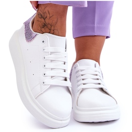 Scarpe Sportive Da Donna Con Motivo Decorativo Delizia Bianco-Viola
