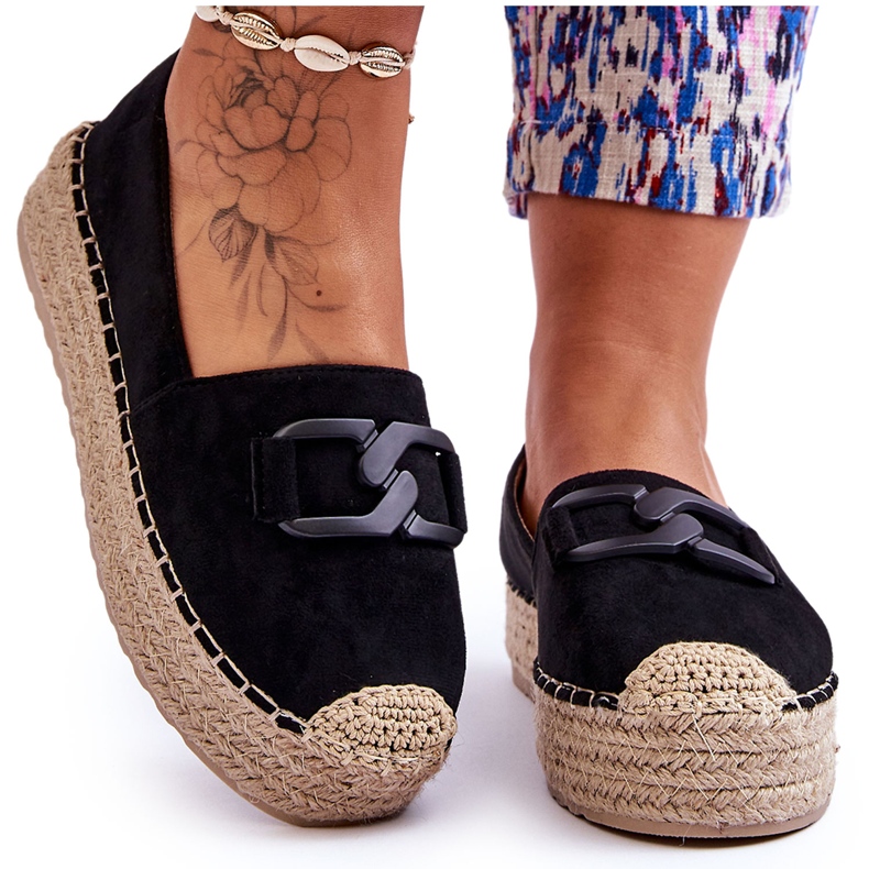 Espadrillas con piattaforma classica da donna nere Maurine nero