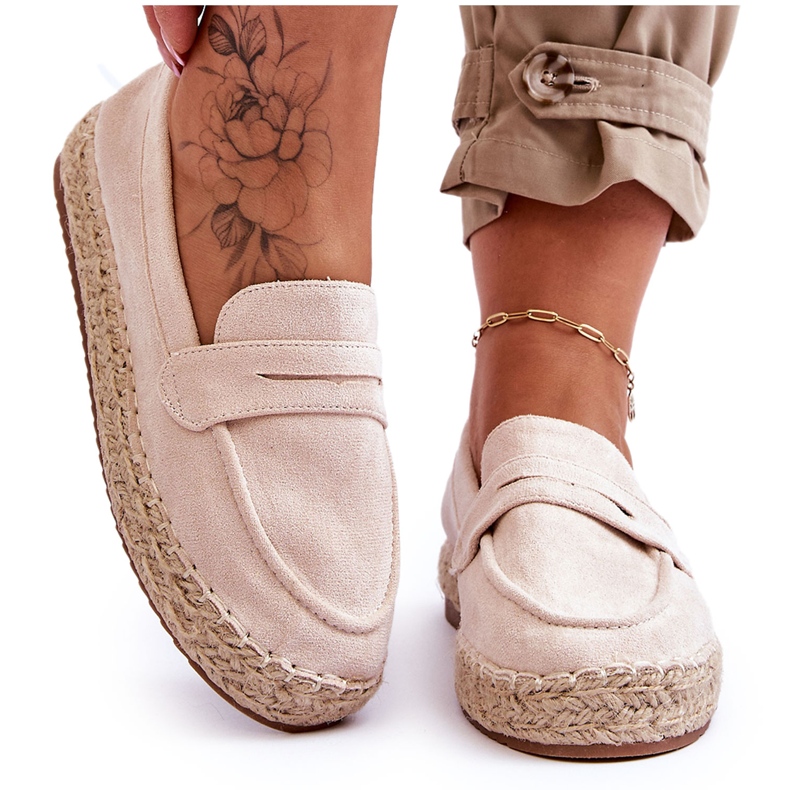 FI1 Espadrillas Scamosciate Donna Beige Chiaro Keyla