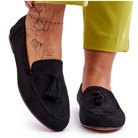 FB1 Mocassino Classico In Camoscio Con Nappine Nero Averil