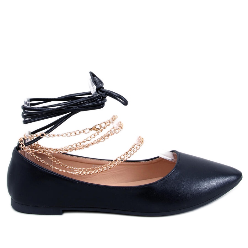 PA1 Junri Ballerine con catena nera nero