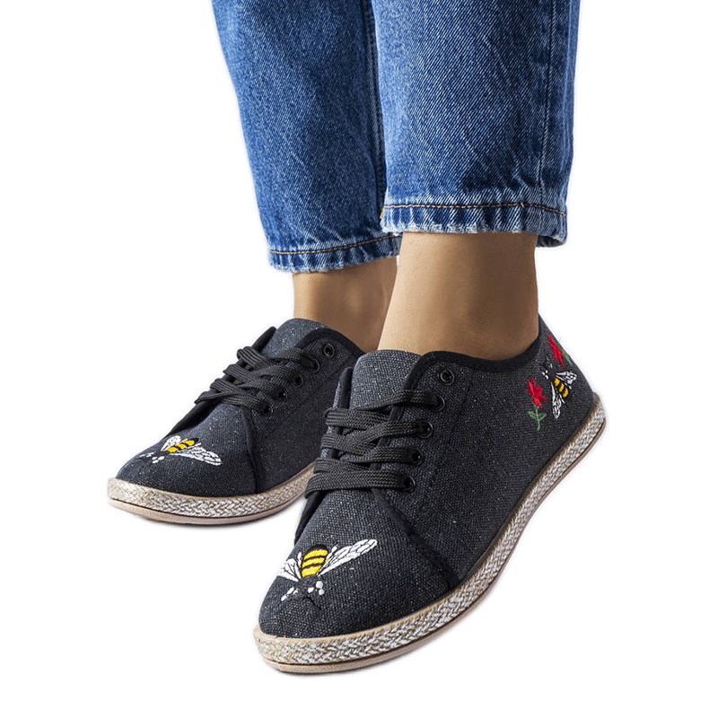Espadrillas glitterate di colore nero di Malia