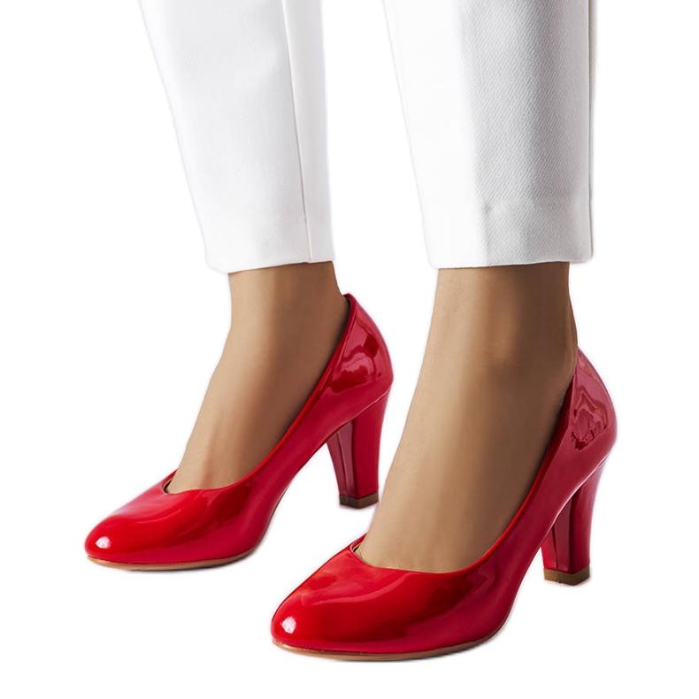 Décolleté in vernice rossa di Burkett rosso