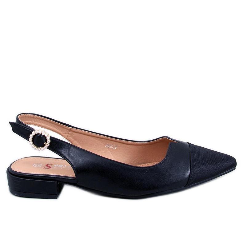 Seastar Ballerine con tacco aperto di Sanaz Black nero