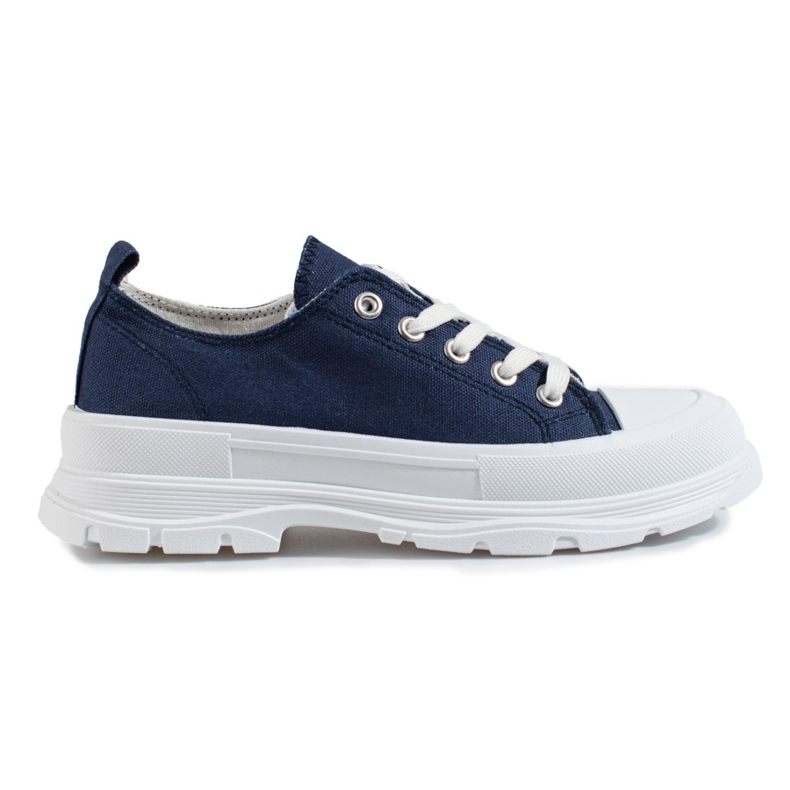 Sneakers da donna con plateau in jeans Shelovet blu