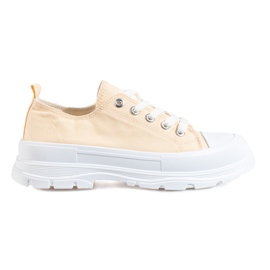 Sneakers con plateau da donna Shelovet beige