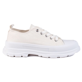 PA1 Sneakers con plateau da donna Shelovet bianche bianco