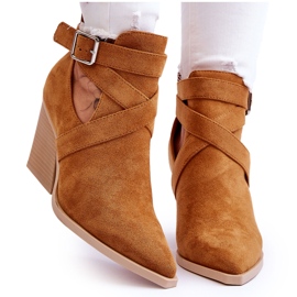 Stivali da cowboy Dennise in camoscio da donna marrone