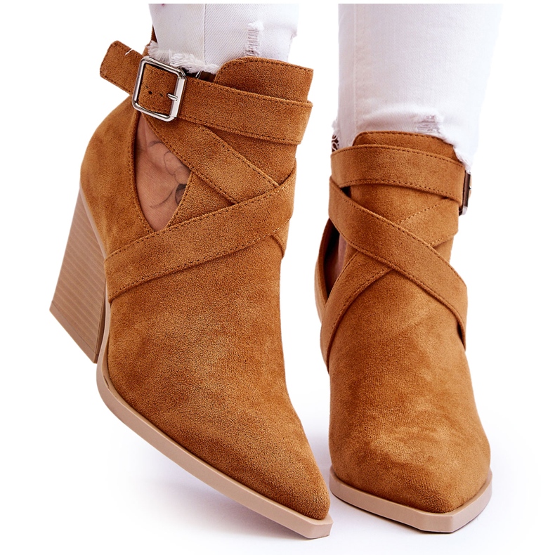 Stivali da cowboy Dennise in camoscio da donna marrone