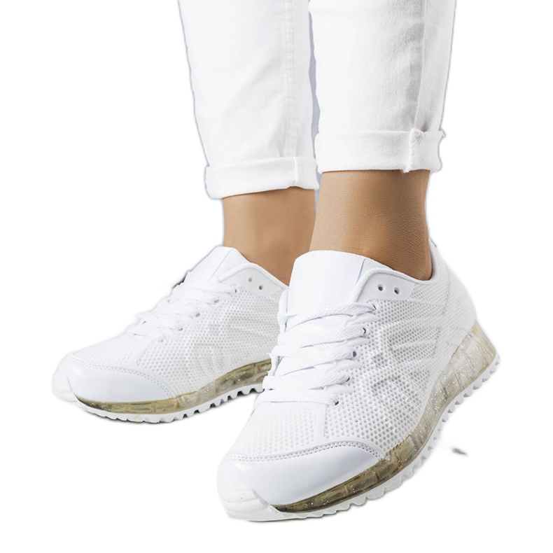 PA1 Sneakers bianche con suola Durandana alla moda bianca