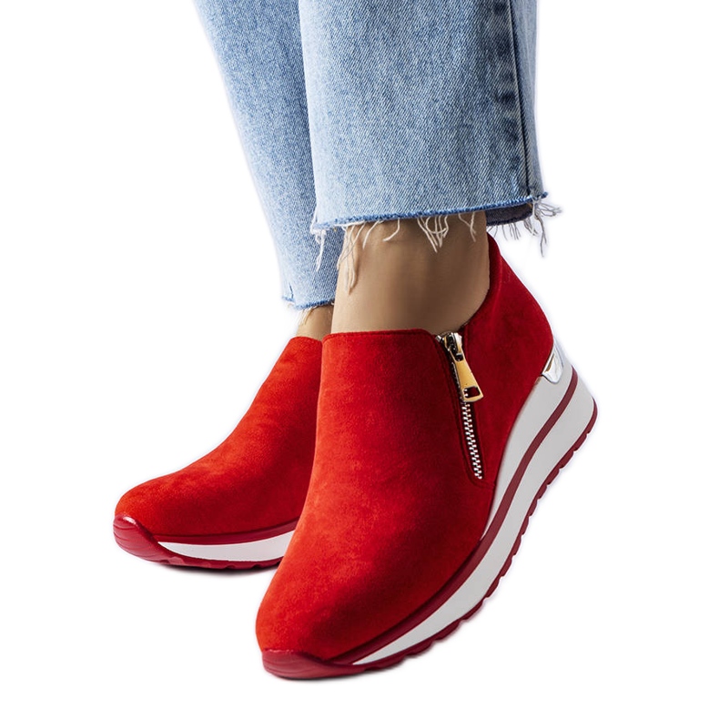 Sneakers con zeppa rosse di Létourneau rosso
