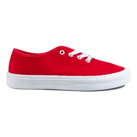 Classiche sneakers stringate da donna Shelovet rosso