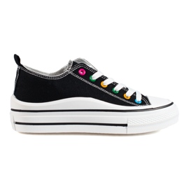 Sneakers con plateau da donna Shelovet nere nero