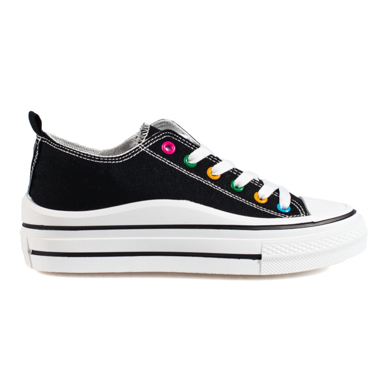 Sneakers con plateau da donna Shelovet nere nero