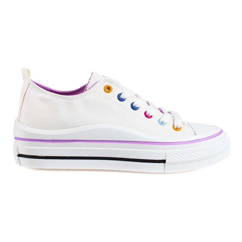 Sneakers con plateau da donna Shelovet bianche bianca