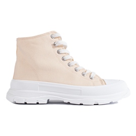 Sneakers alte da donna in tessuto Shelovet beige