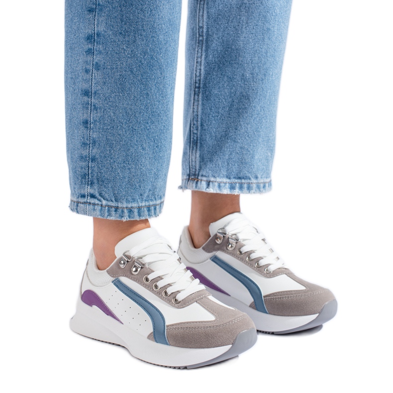 Sneakers multicolori Shelovet da donna bianca