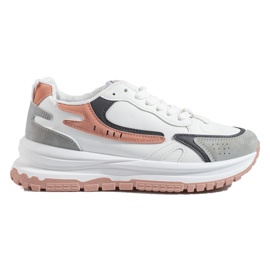 Sneakers da donna su suola spessa Shelovet bianco