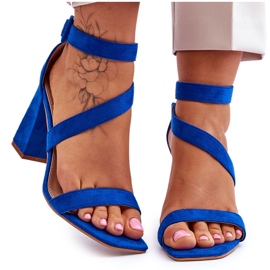Sandali con tacco alto in camoscio da donna Blue Lanes