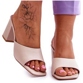 Pantofole Classiche In Pelle Da Donna Beige Loara