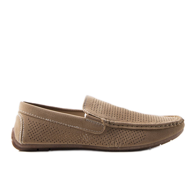 News Mocassini da uomo beige con perforazione di Laberge