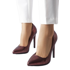Scarpe con tacco glitterate rosse di Sébastopol rosso