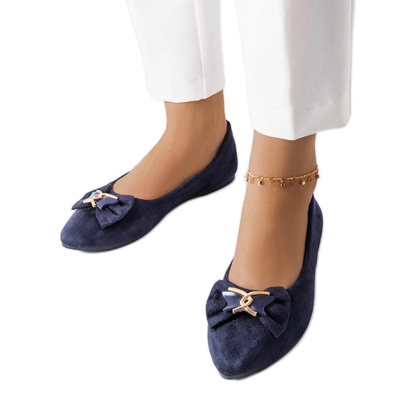 Ballerine blu navy decorate con un fiocco Jetté