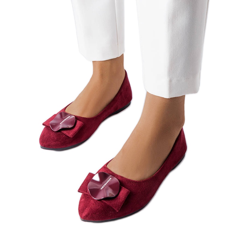Ballerine bordeaux decorate con strass Rémy rosso