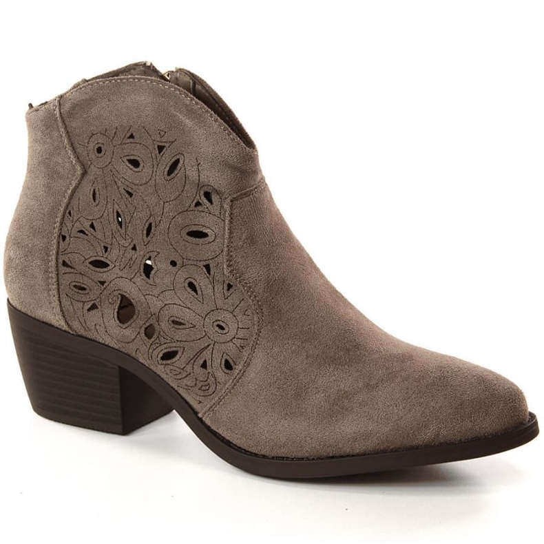 Stivali texani in camoscio traforato Jezzi W JEZ387A beige