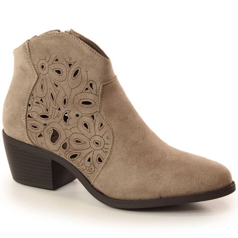 Stivali texani in camoscio traforato Jezzi W JEZ387B beige