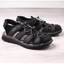 Rieker 26770-00 comodi sandali incorporati neri da uomo nero