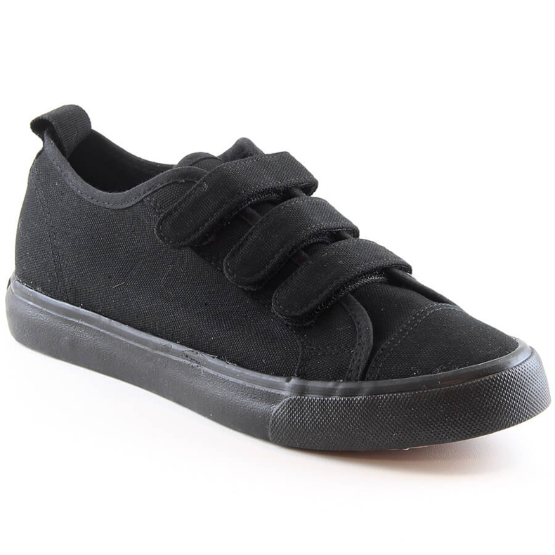 Sneakers con velcro tutta nera Atletico 19759 nero