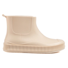 Stivali da pioggia Shelovet color crema da donna beige