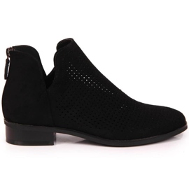 Stivali da donna in camoscio nero traforato W Vinceza