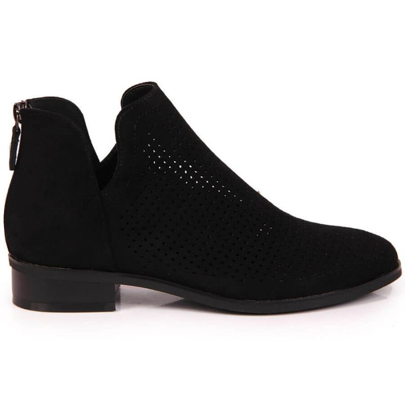 Stivali da donna in camoscio nero traforato W Vinceza