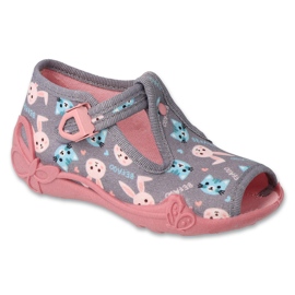 Scarpe per bambini Befado 213P139 rosa grigio