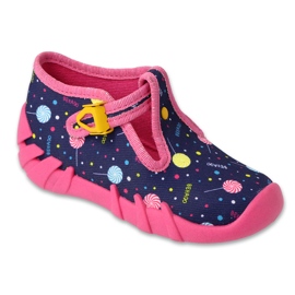 Slifori per bambini di Befado 110p471 blu navy con lecca -lecca colorate