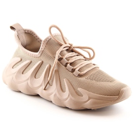 Scarpe sportive da donna in rete beige Vinceza 13575