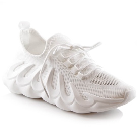 Scarpe sportive slip-on in rete da donna bianche Vinceza 13575 bianca