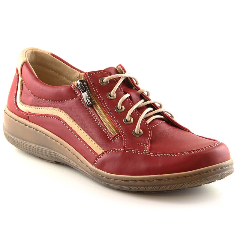 Comode scarpe da donna in pelle rosso Helios 411