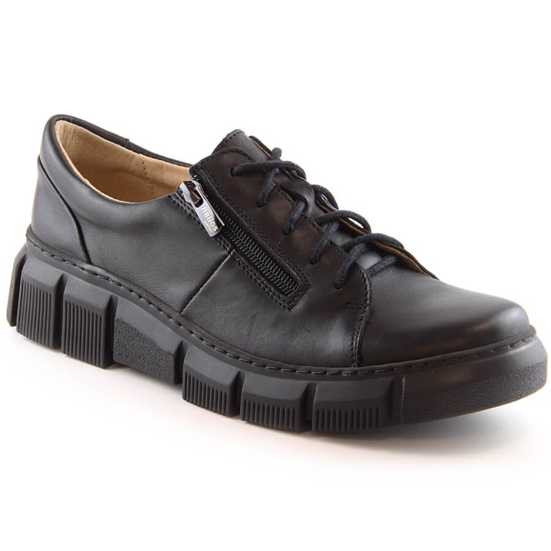Scarpe da donna comode in pelle nere Helios 413 nero