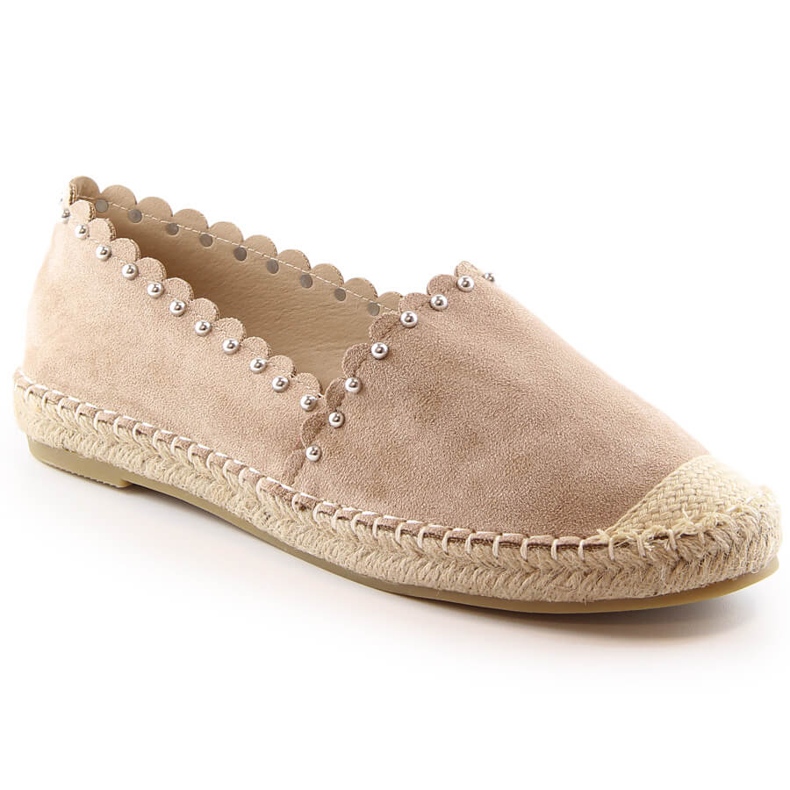 Espadrillas senza lacci da donna beige Vinceza 34595