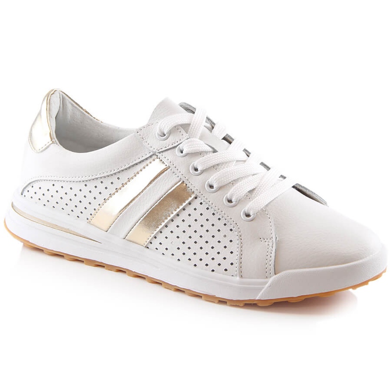 Scarpe sportive da donna in pelle traforata Filippo DP4477 bianca