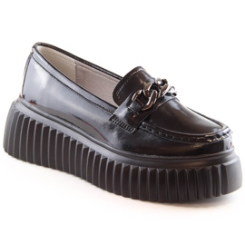 Mocassino Filippo DP4450 in pelle nera sulla piattaforma nero