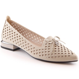Scarpe da donna traforate a punta Jezzi ASA178-5 d'argento